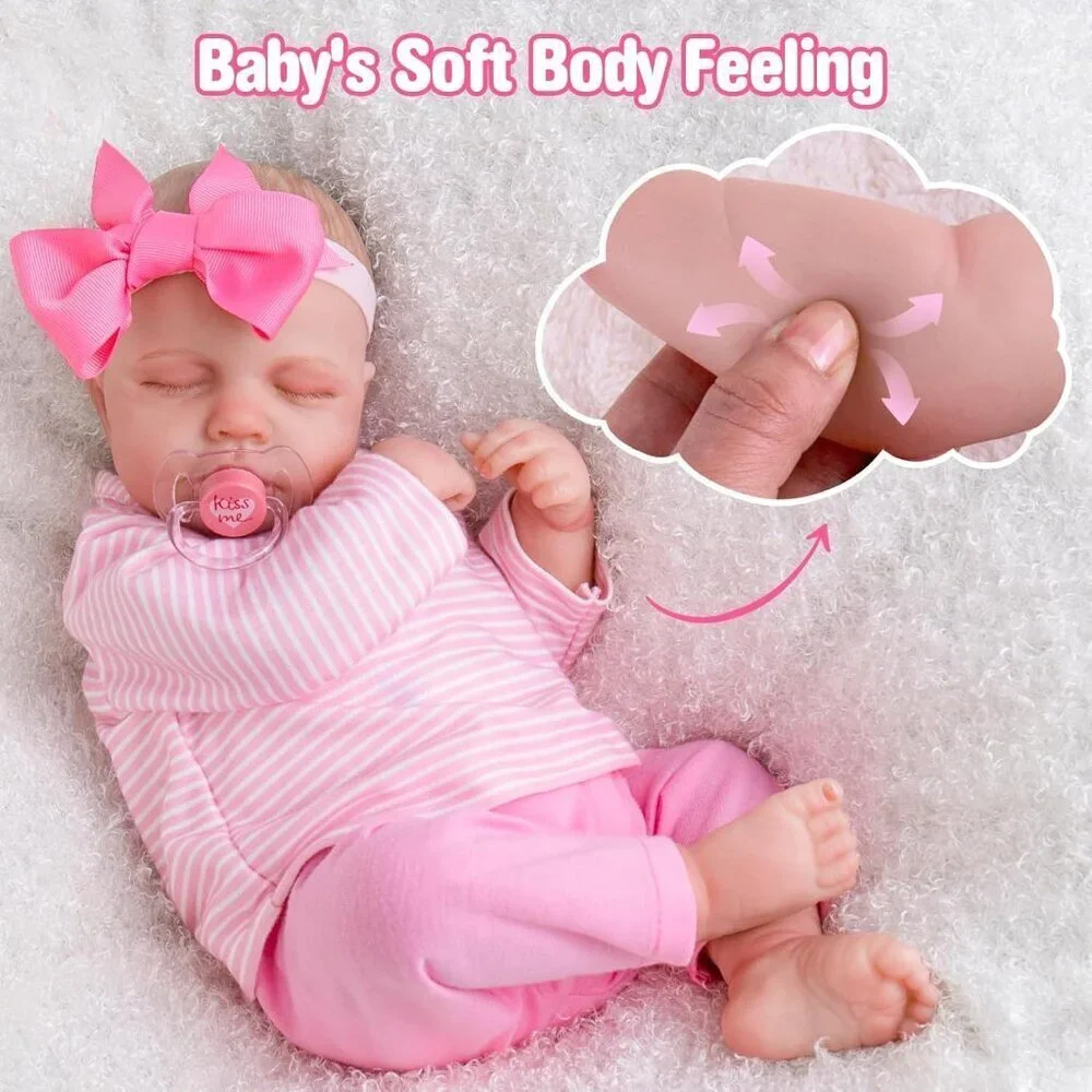 🆕20inch Soft Cloth Body Newborn Baby Dolls Poseable Limbs Real Life Doll Girl